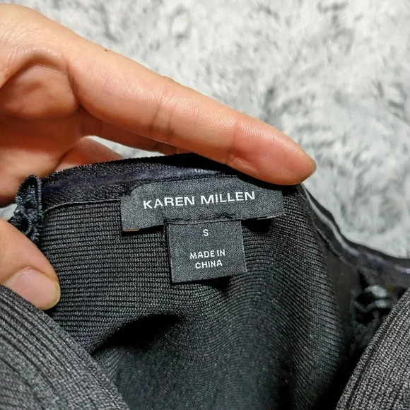 Karen Millen Black Corset Midi Dress Bandage Small - Picture 8 of 9